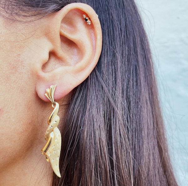 Drop Wave and Star Earrings