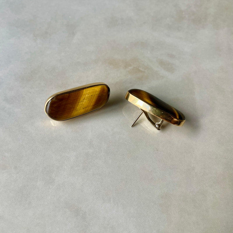 gold tiger eye earrings