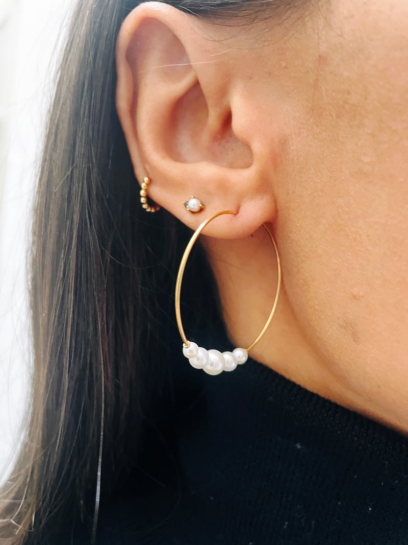 Pearl Hoop Earrings