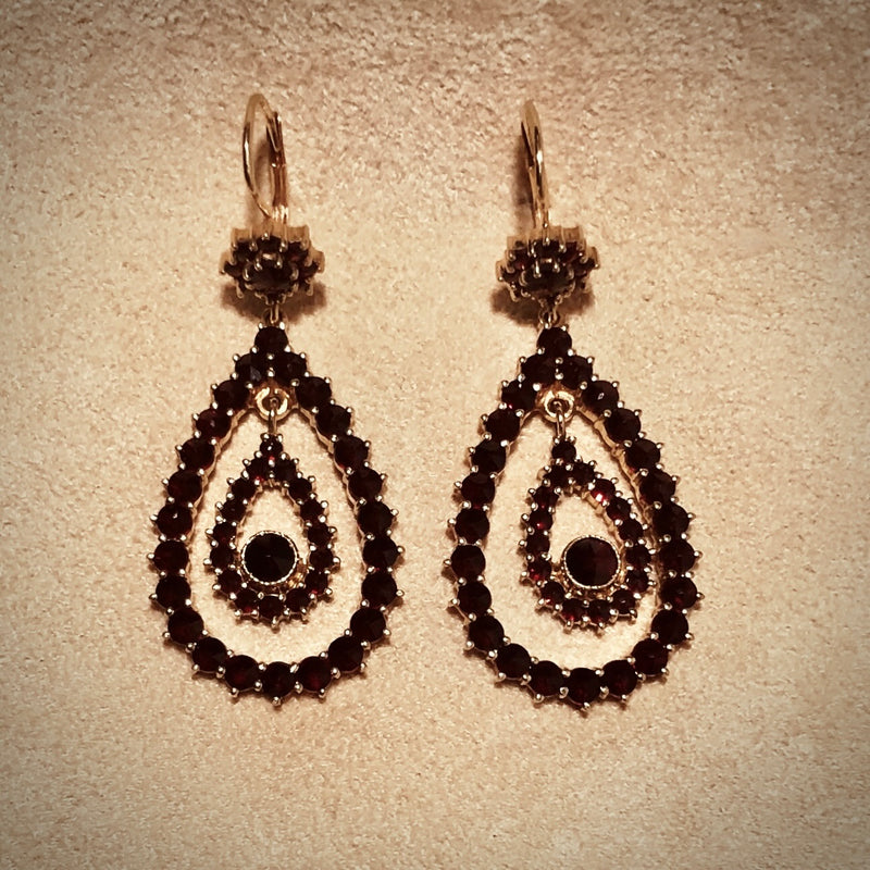 Garnet Chandelier Earrings