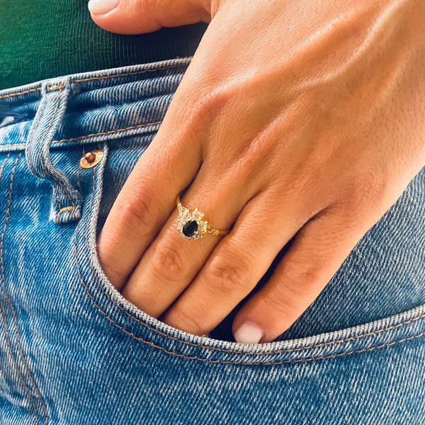 Sapphire and Zirconia Ring