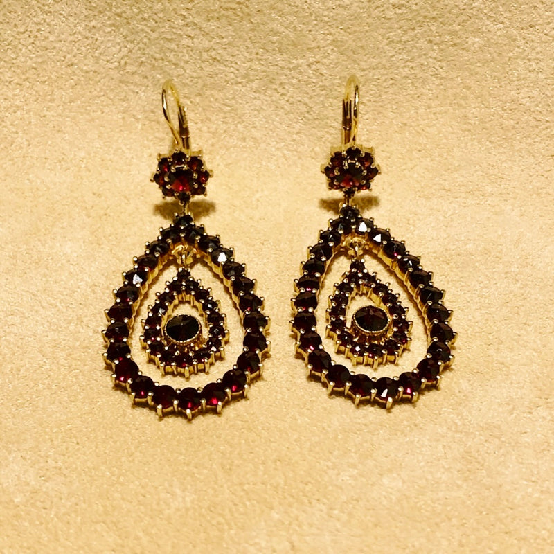 Garnet Chandelier Earrings