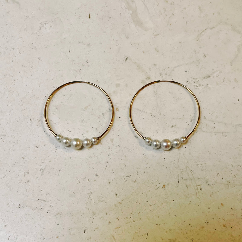 Pearl Hoop Earrings