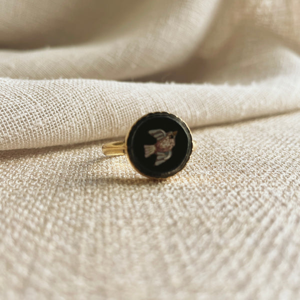 Onyx Bird Ring