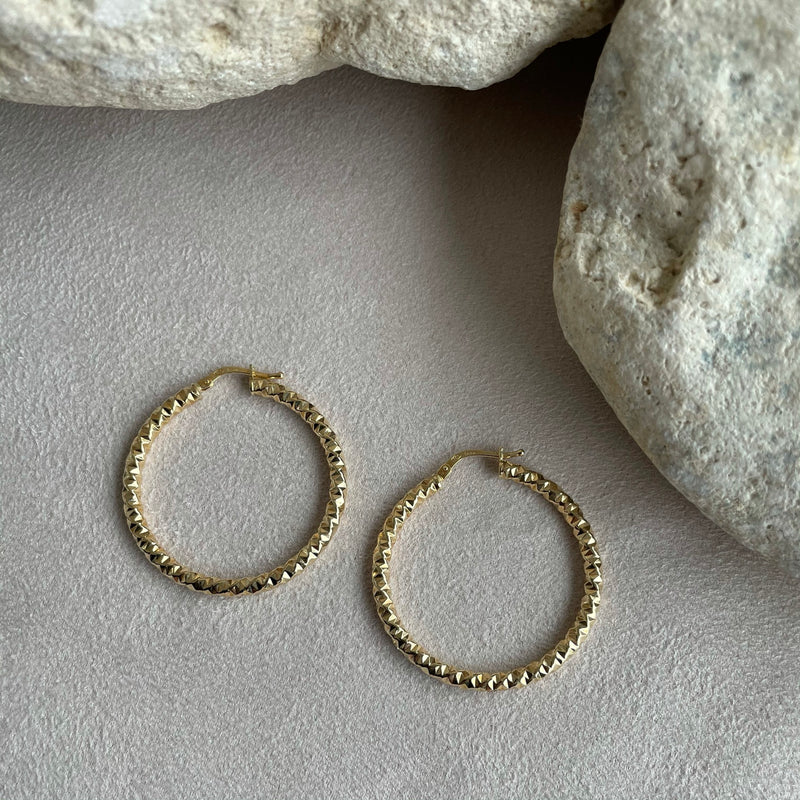 Hammered Hoop Earrings